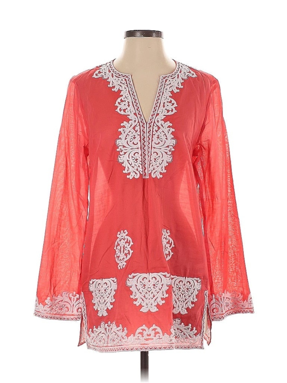 Embroidered Sheer Tunic Cover Up Michael Kors